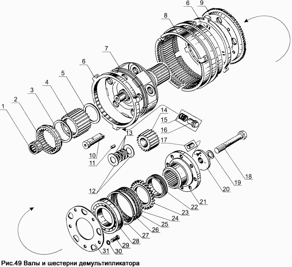 Splitter shafts and gears