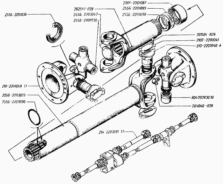 Intermediate axle drive cardan shaft