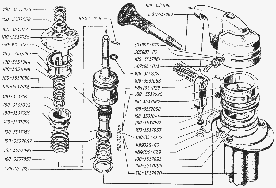 Back-action hand-operated brake valve