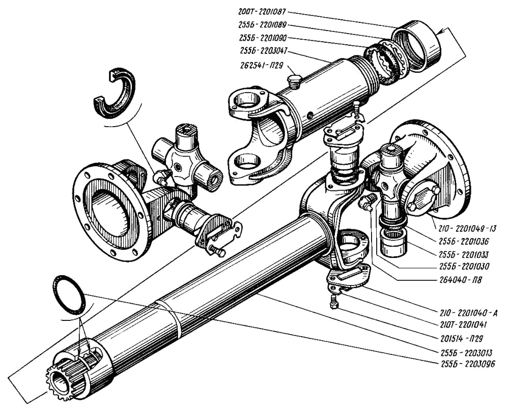 Front axle drive cardan shaft