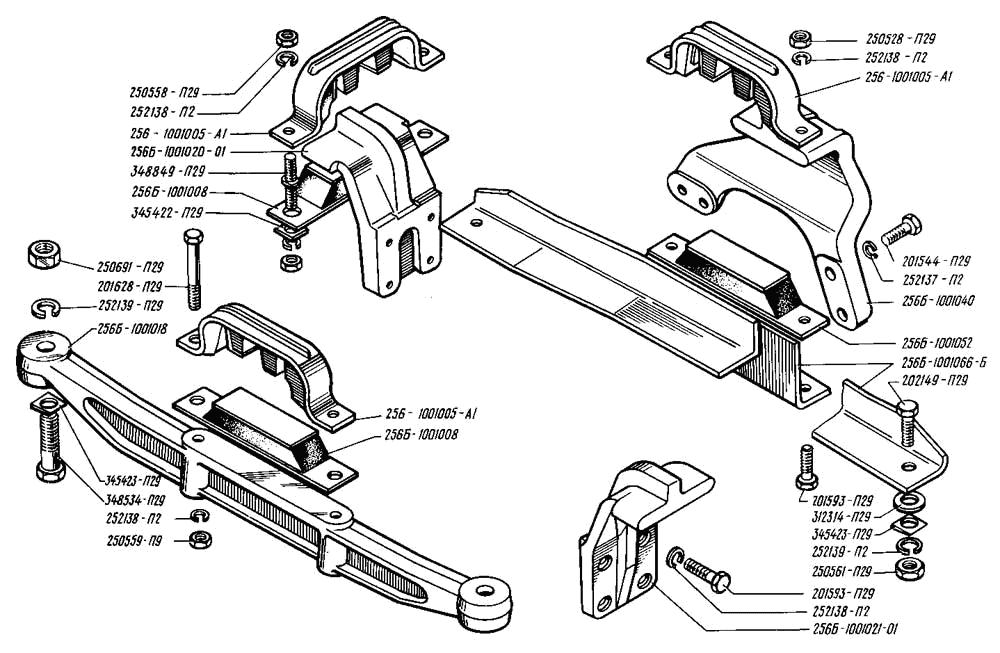 Power unit fastening on chassis