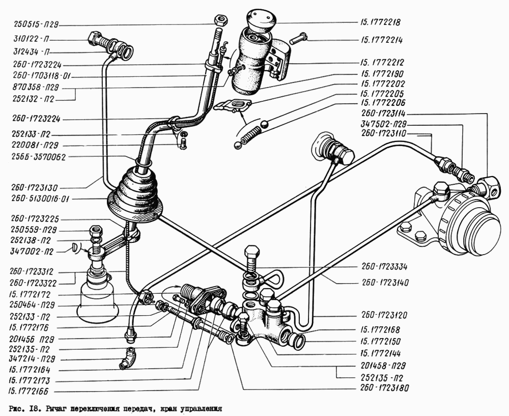 Gears shift lever, control valve