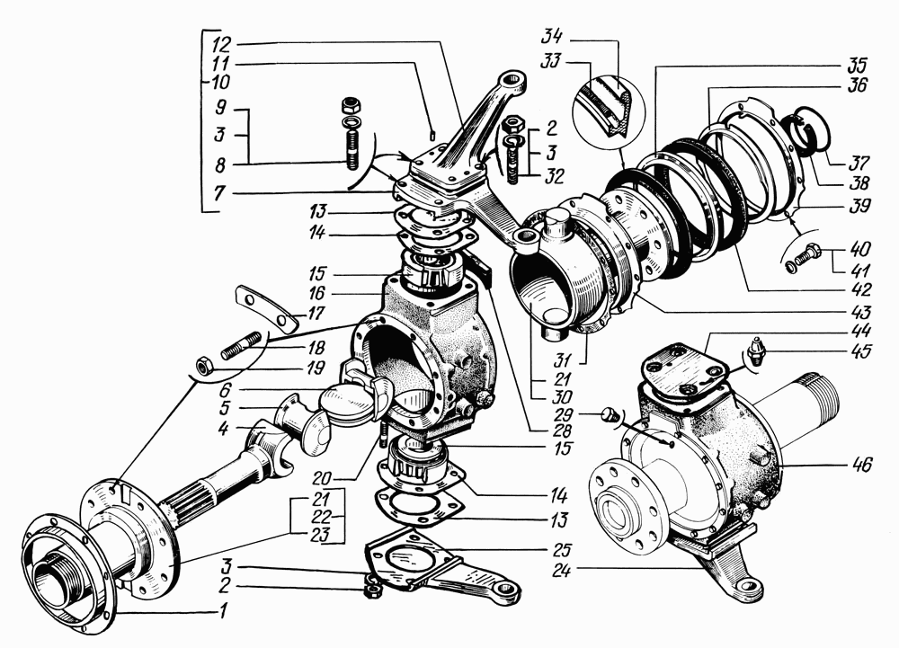 Front axle ball joint