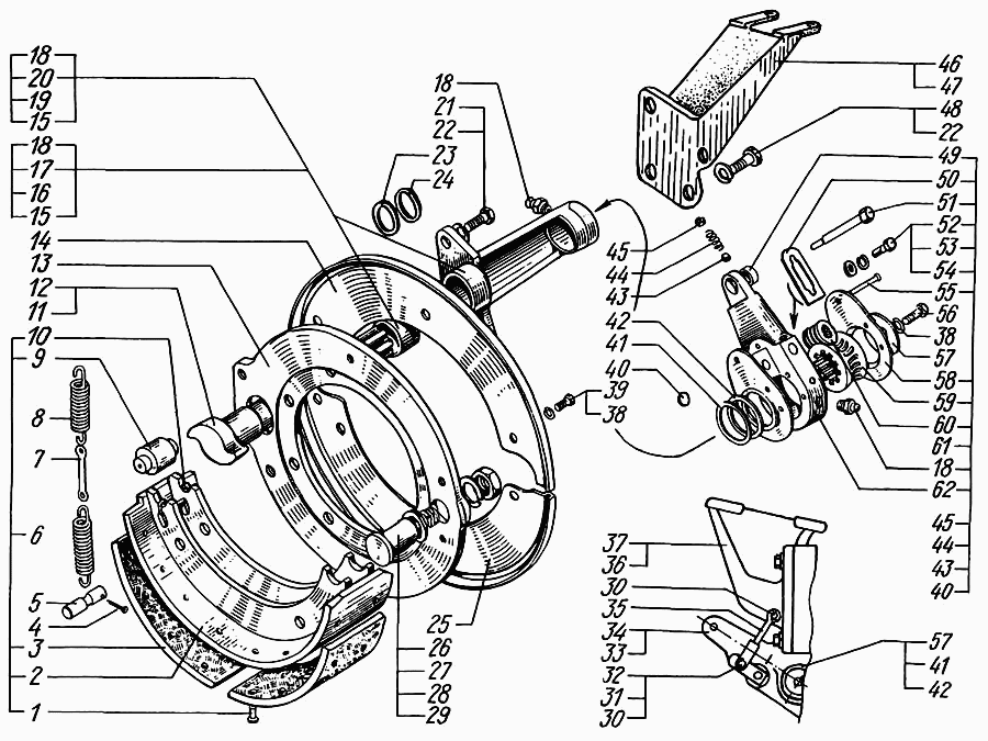 Front brake mechanisms