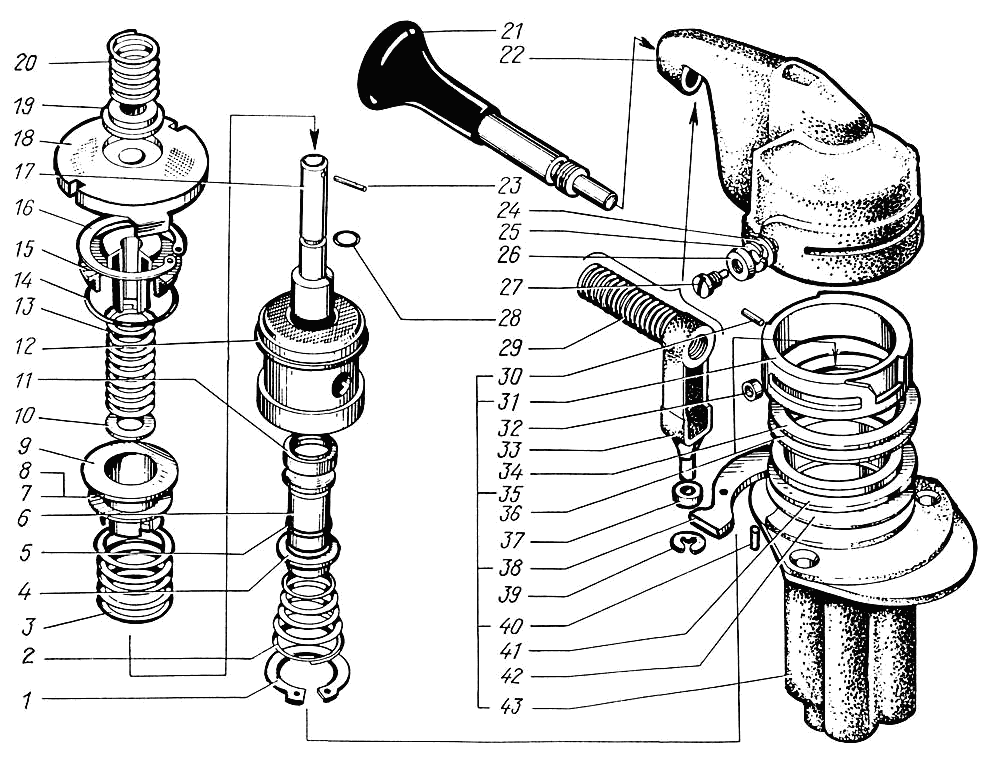 Back-action hand-operated brake valve