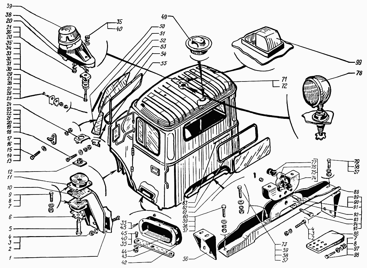 Cab Assembly and Attachment