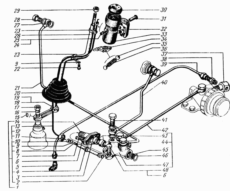 Gear shift lever, control valve