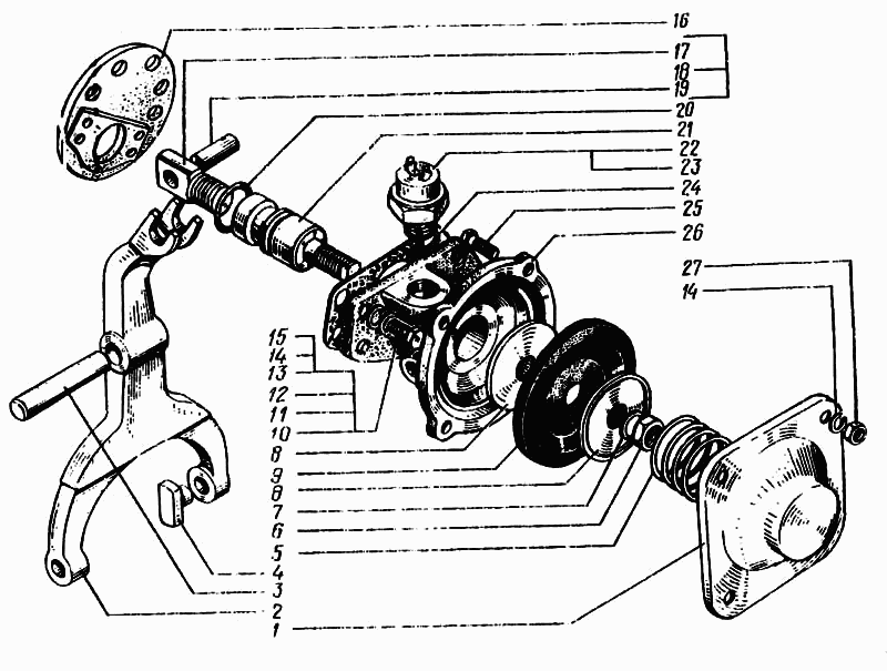 Rear axle cross-axle differential lockng mechanism