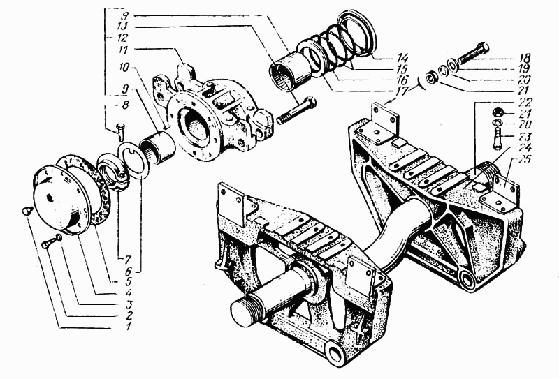 Rear suspension balance beams with axle