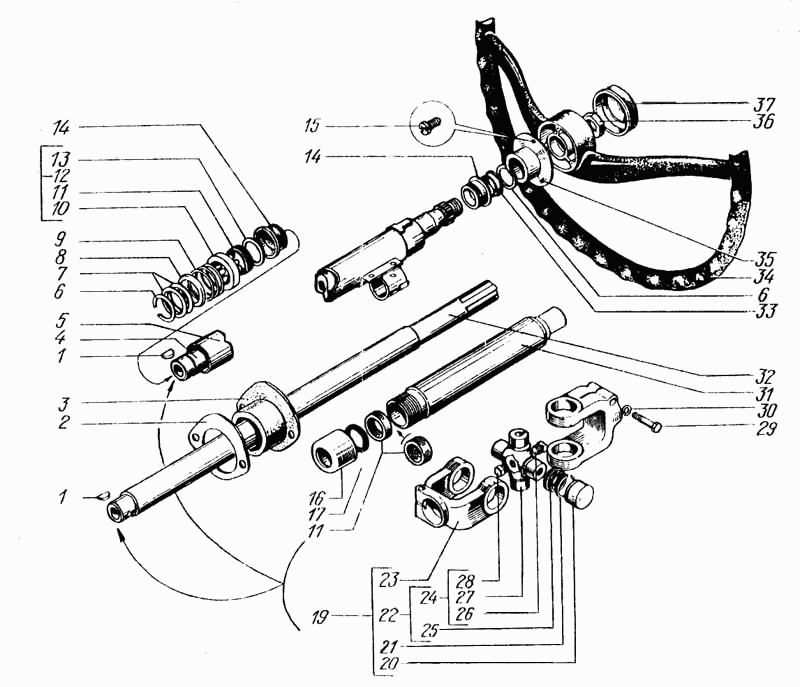 Steering column with wheel