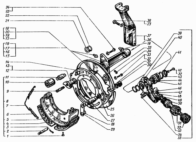 Front brake mechanisms