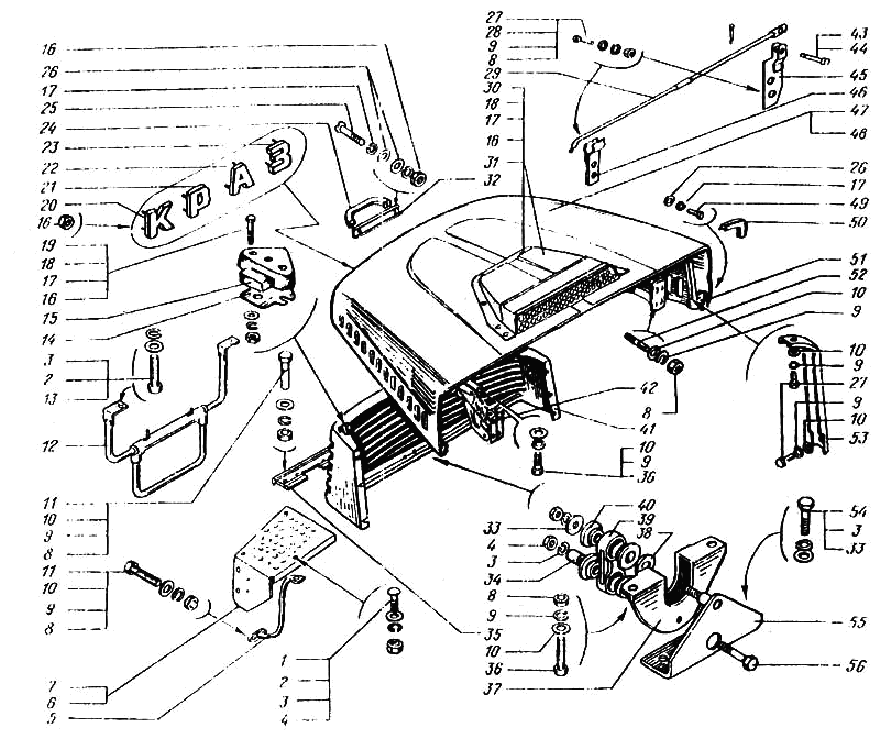 Radiator shell and hood