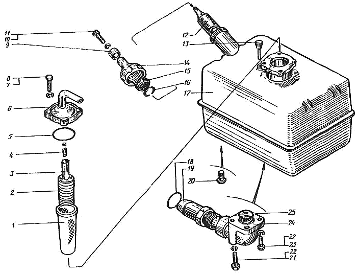 Tipping mechanism oil tank 