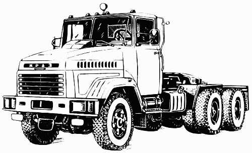 KrAZ-6443 (644301) vehicle general outline