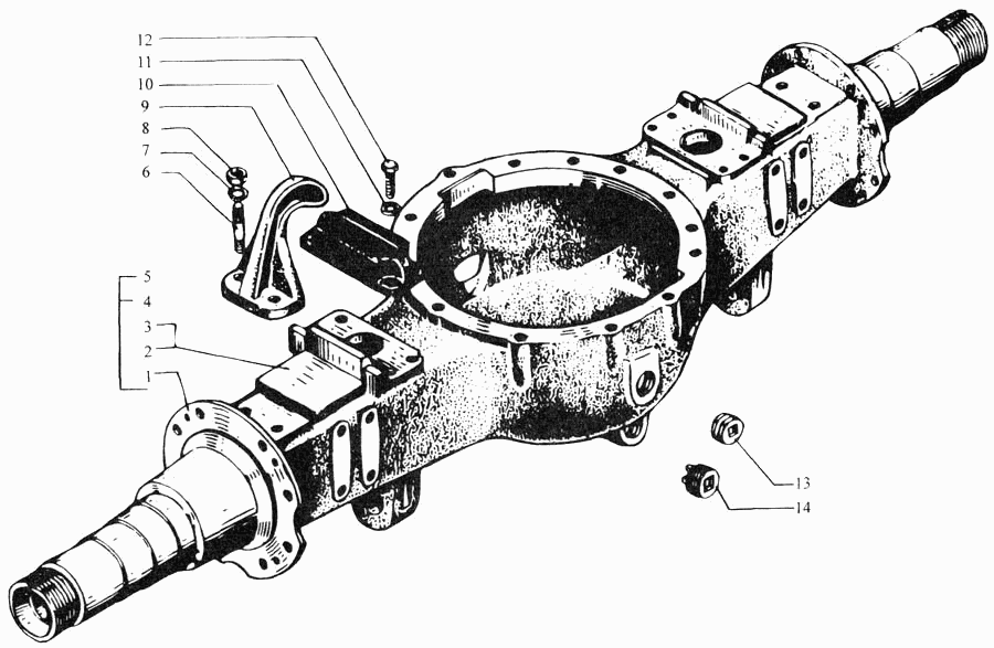 Rear axle. Intermediate axle