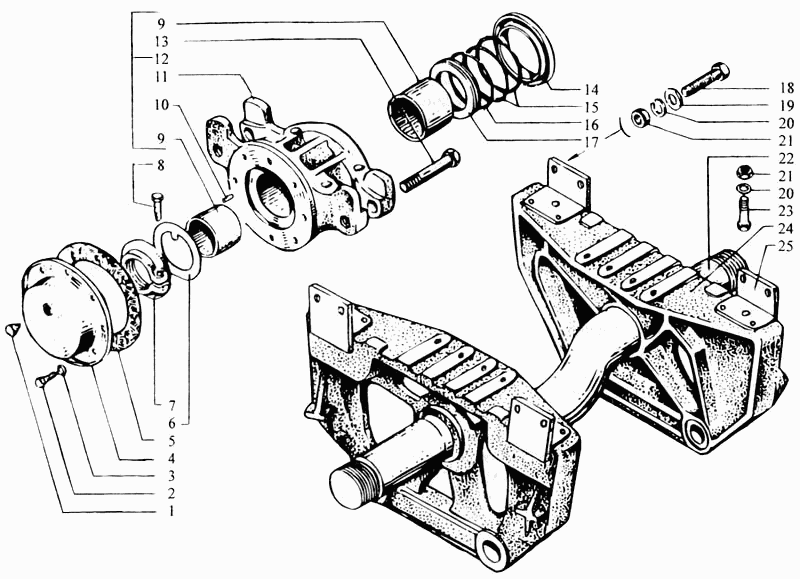 Rear suspension balance beams with axle