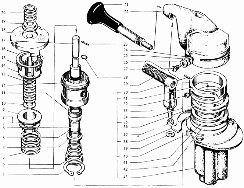 Back-action hand-operated brake valve