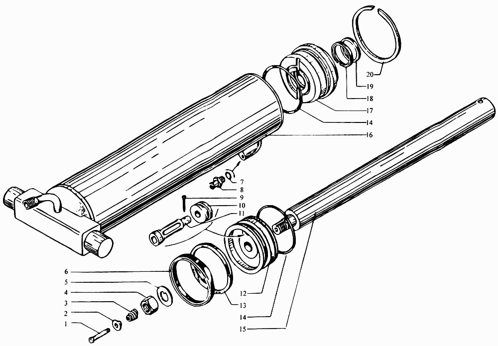 Tipping device cylinder