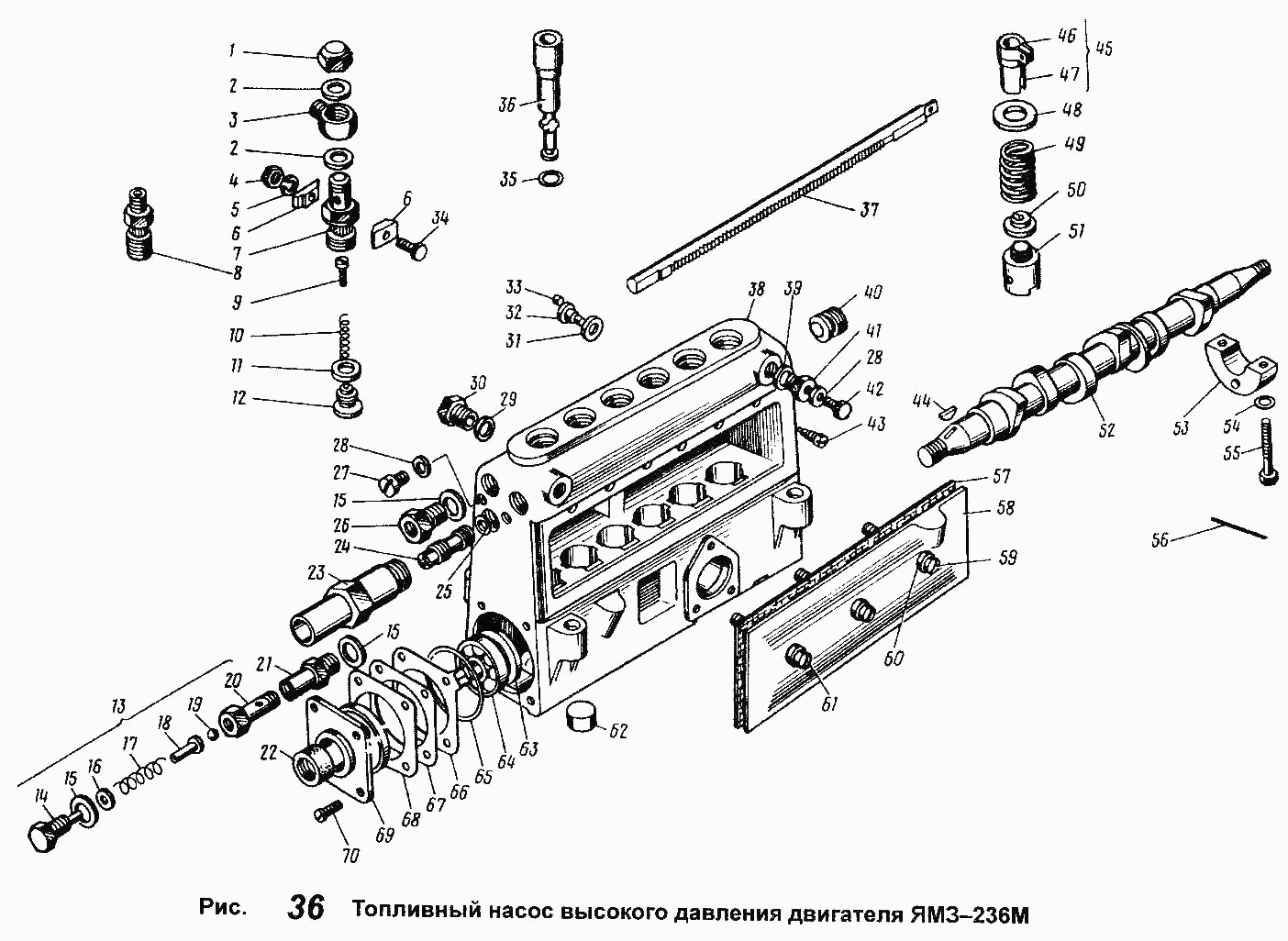 Топливный насос высокого давления двигателя YAMZ-236М