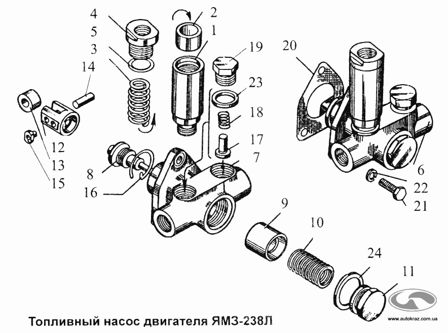 Топливный насос двигателя YAMZ-238Л