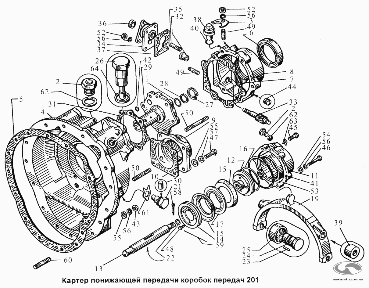 Картер понижающий передачи коробок передач 201